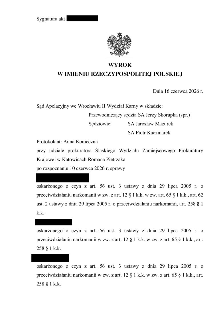 Uniewinnienie z art. 258 KK po apelacji obrońcy