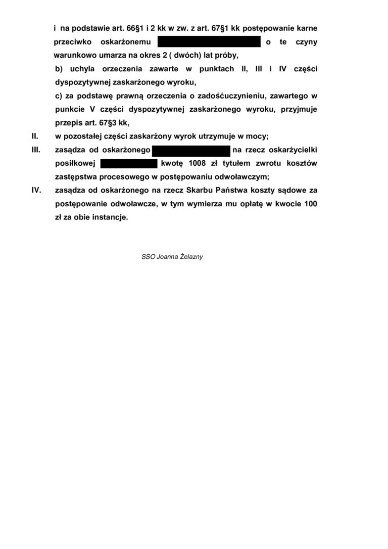 Case study skuteczna apelacja w sprawie o art. 207 k.k. – Sąd wyeliminował zarzut znęcania