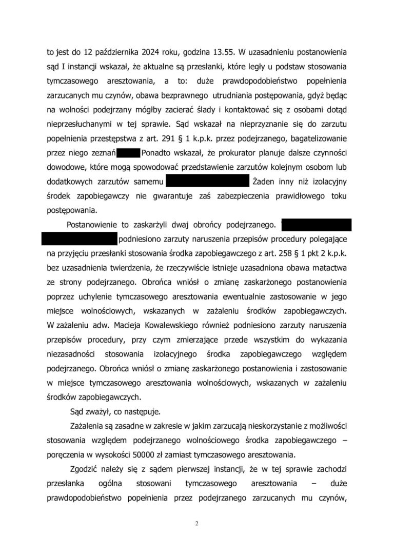 Case study: Tymczasowe aresztowanie – skuteczne zażalenie i 50.000 zł poręczenia zamiast aresztu