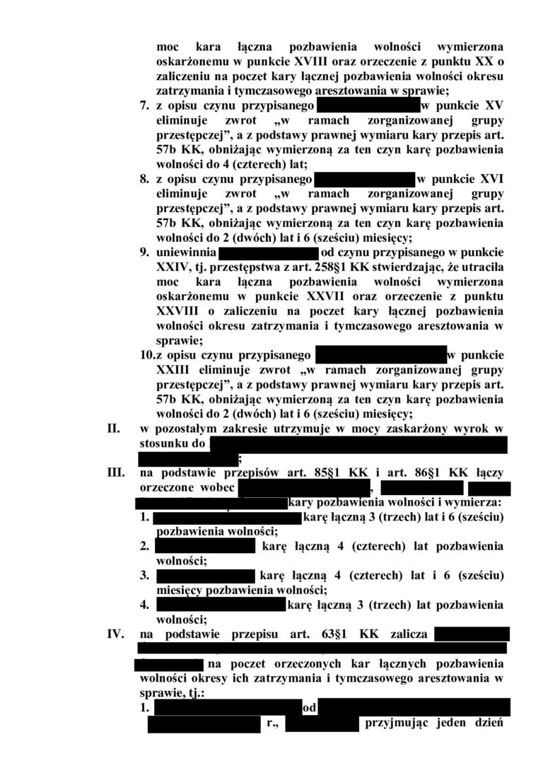 Uniewinnienie z art. 258 KK po apelacji obrońcy