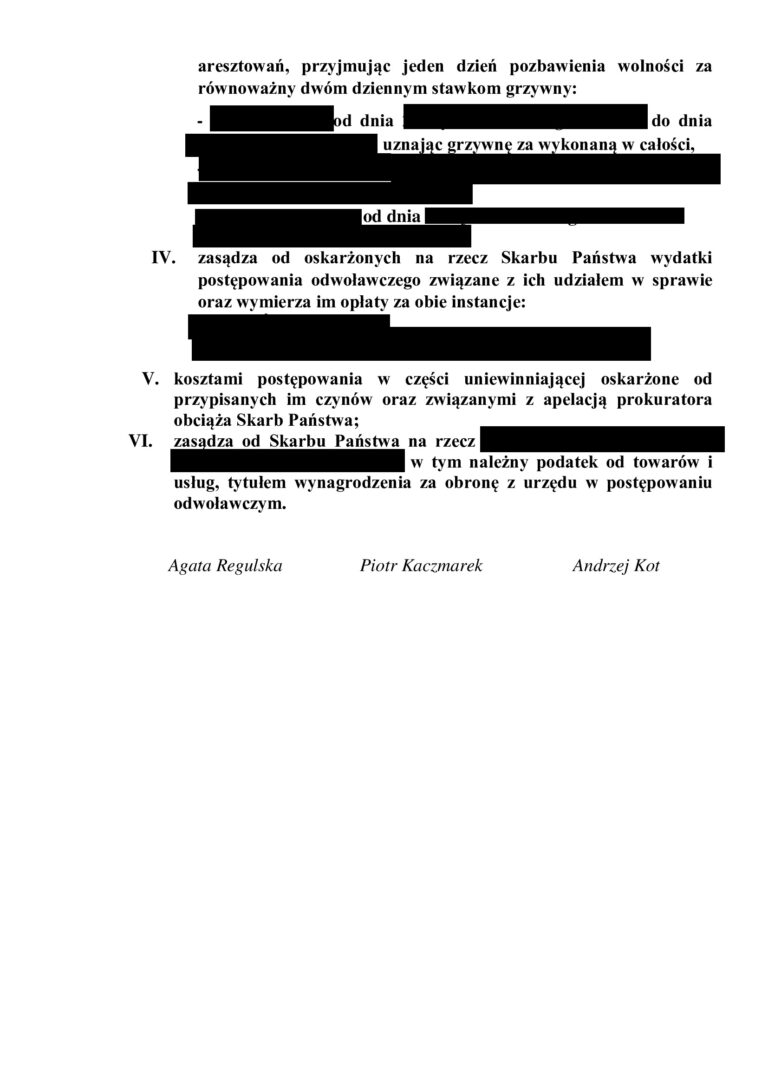 Uniewinnienie z art. 258 KK – grzywna zamiast więzienia