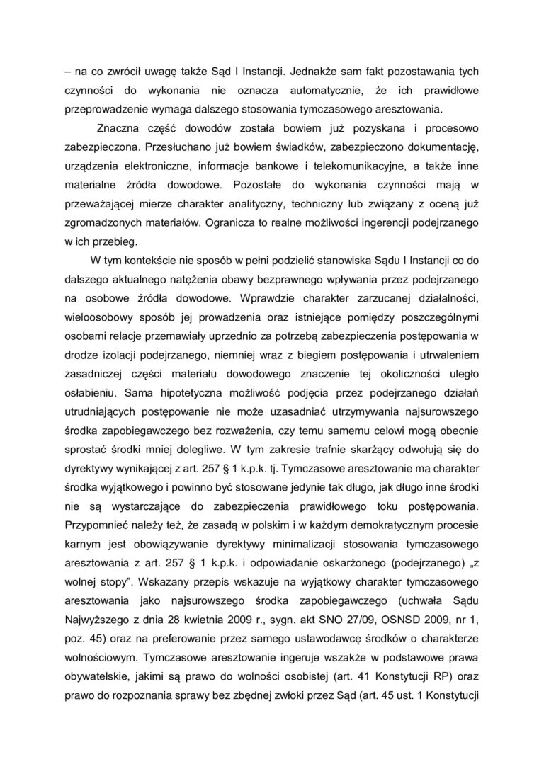 Case study - Tymczasowe aresztowanie – skuteczne zażalenie, 30.000 zł poręczenia, dozór i zakaz opuszczania kraju