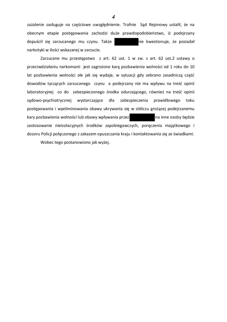 Case study Tymczasowe aresztowanie – skuteczne zażalenie i 20.000 zł poręczenia zamiast aresztu