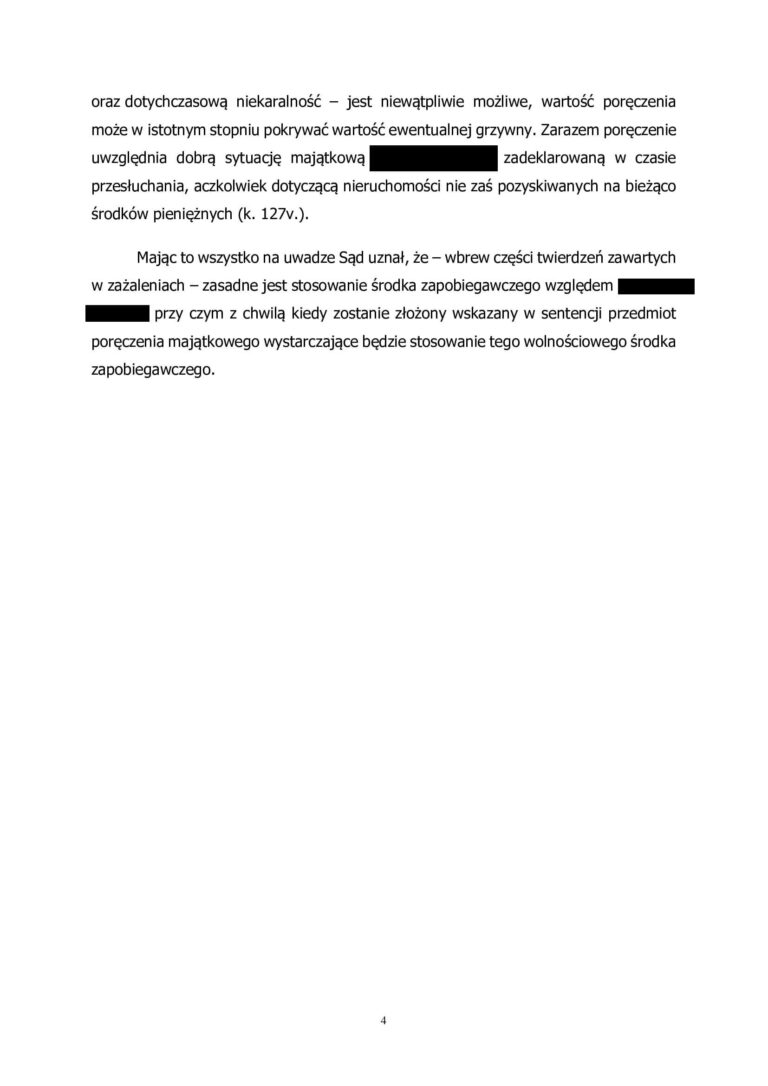 Case study: Tymczasowe aresztowanie – skuteczne zażalenie i 50.000 zł poręczenia zamiast aresztu
