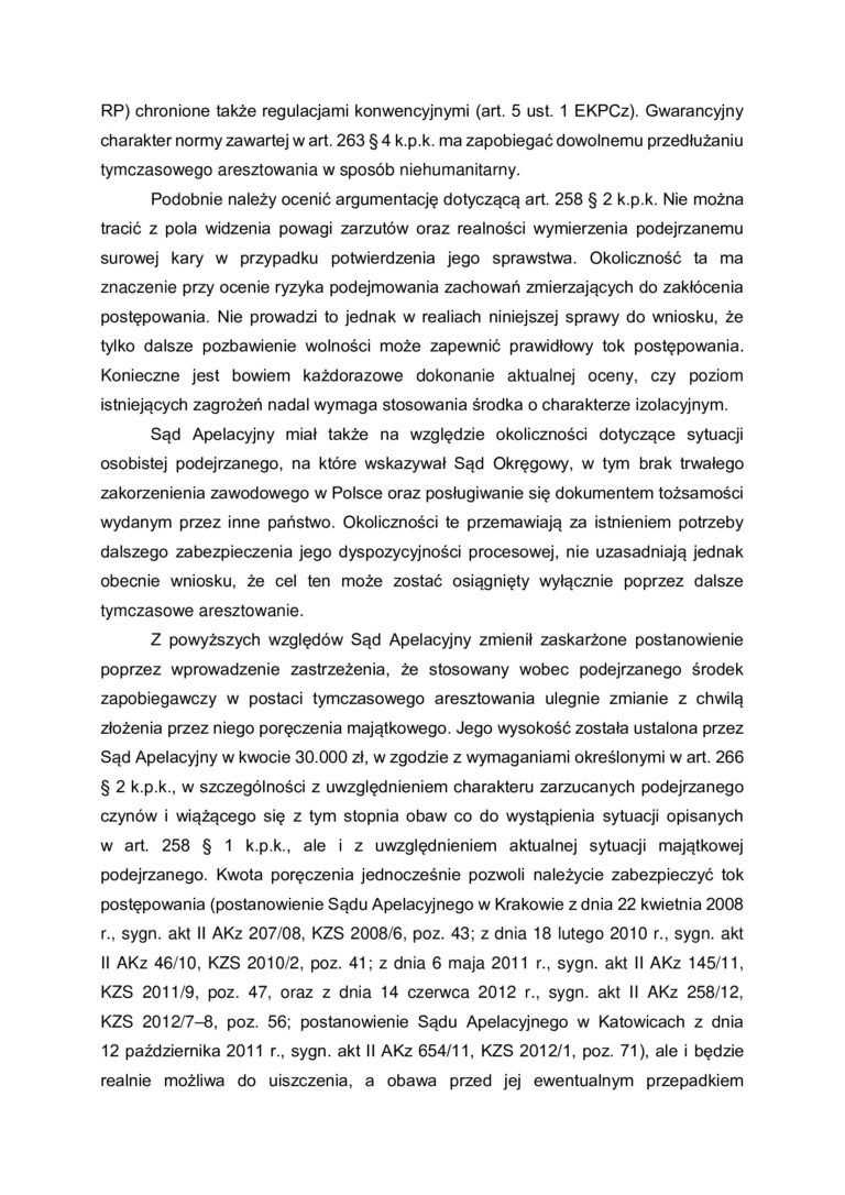 Case study - Tymczasowe aresztowanie – skuteczne zażalenie, 30.000 zł poręczenia, dozór i zakaz opuszczania kraju