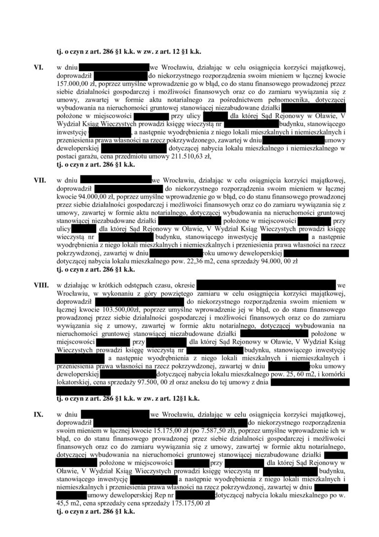Case study: 22 zarzuty oszustwa na ponad 4 mln zł – apelacja i obniżenie kary z 4 lat do 1,5 roku