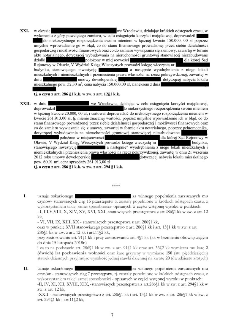 Case study: 22 zarzuty oszustwa na ponad 4 mln zł – apelacja i obniżenie kary z 4 lat do 1,5 roku