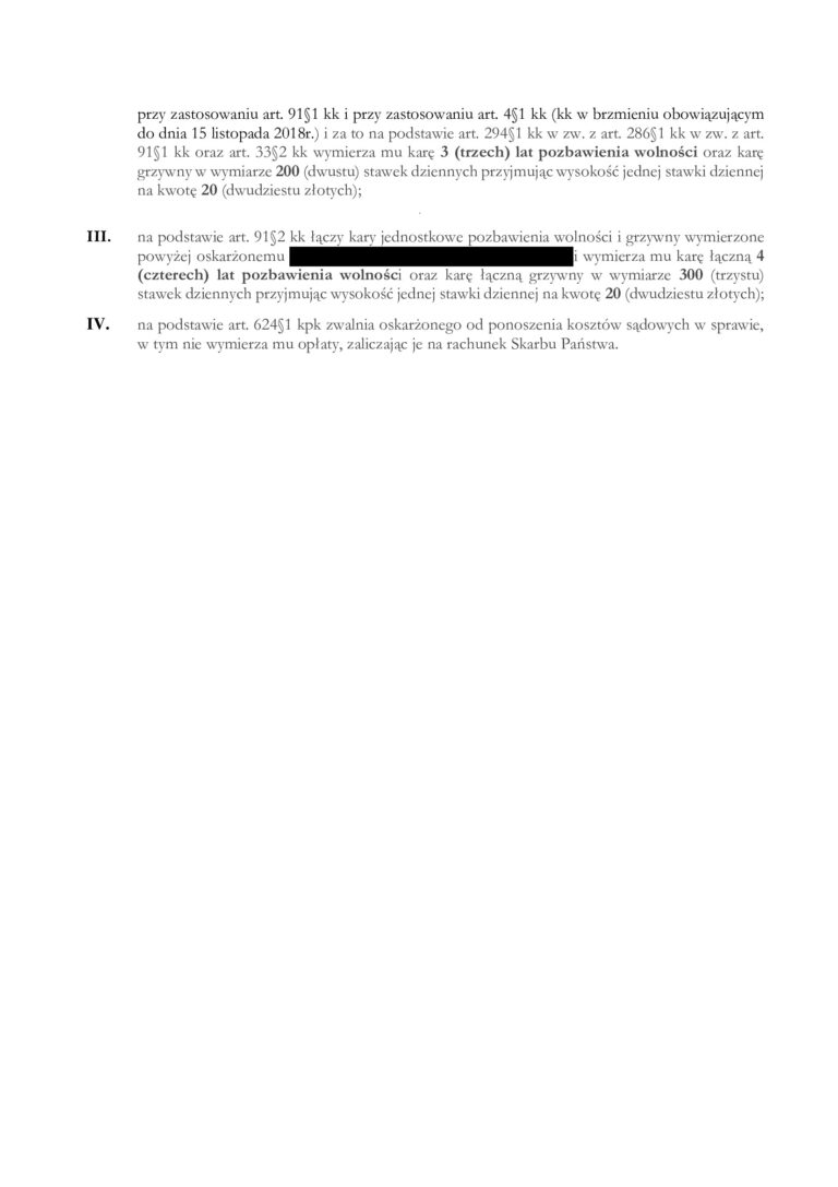 Case study: 22 zarzuty oszustwa na ponad 4 mln zł – apelacja i obniżenie kary z 4 lat do 1,5 roku